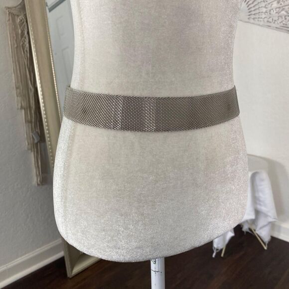 Early 2000's Chunky Silver Mesh Metal Waist Belt 26-29.5" - Picture 5 of 5
